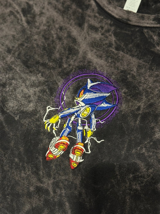Embroidered Metal Sonic Hoodie, Sweatshirt, & Tee