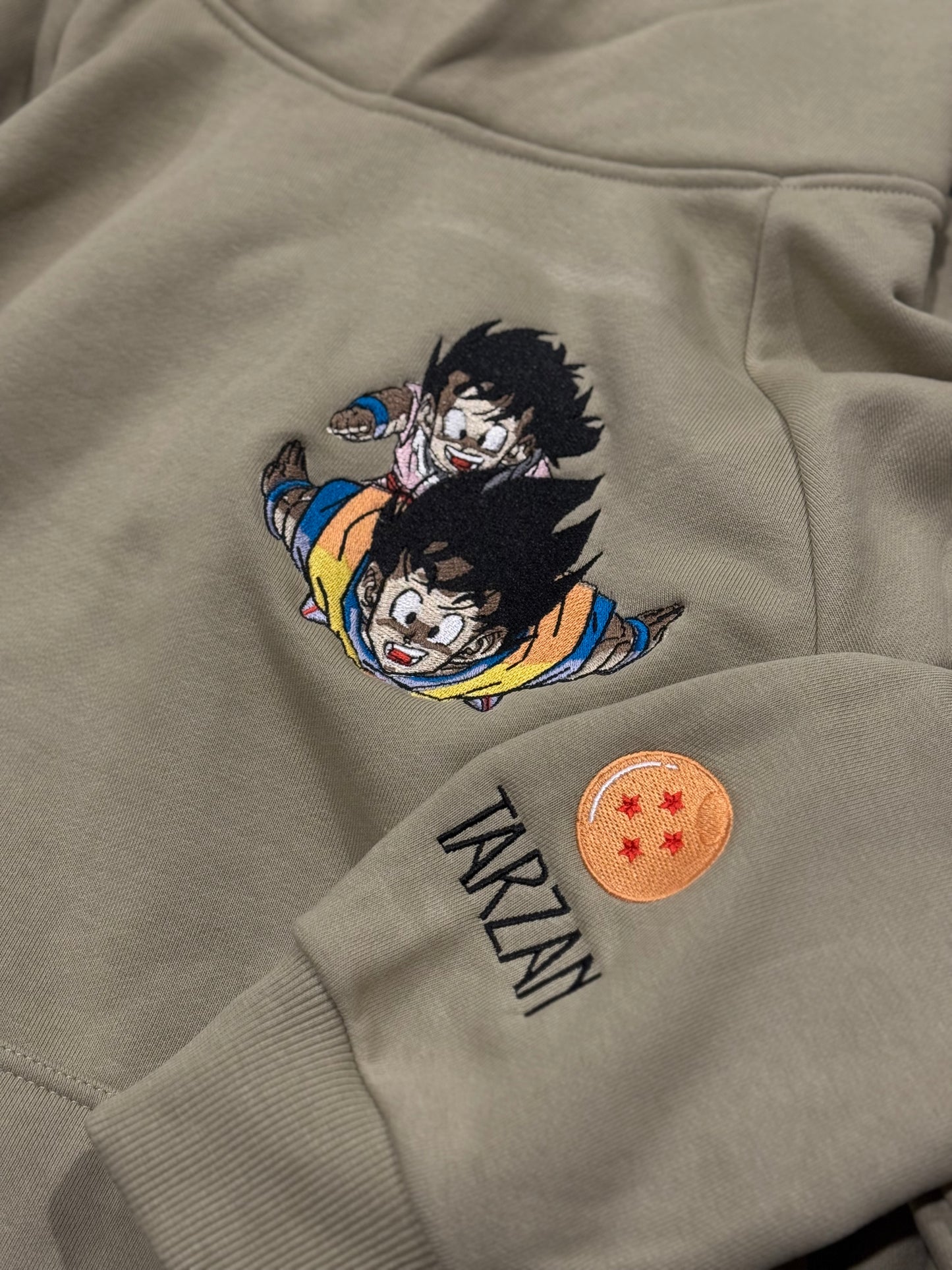 Embroidered Dragon Ball Initials on Sleeve Hoodie & Sweatshirt