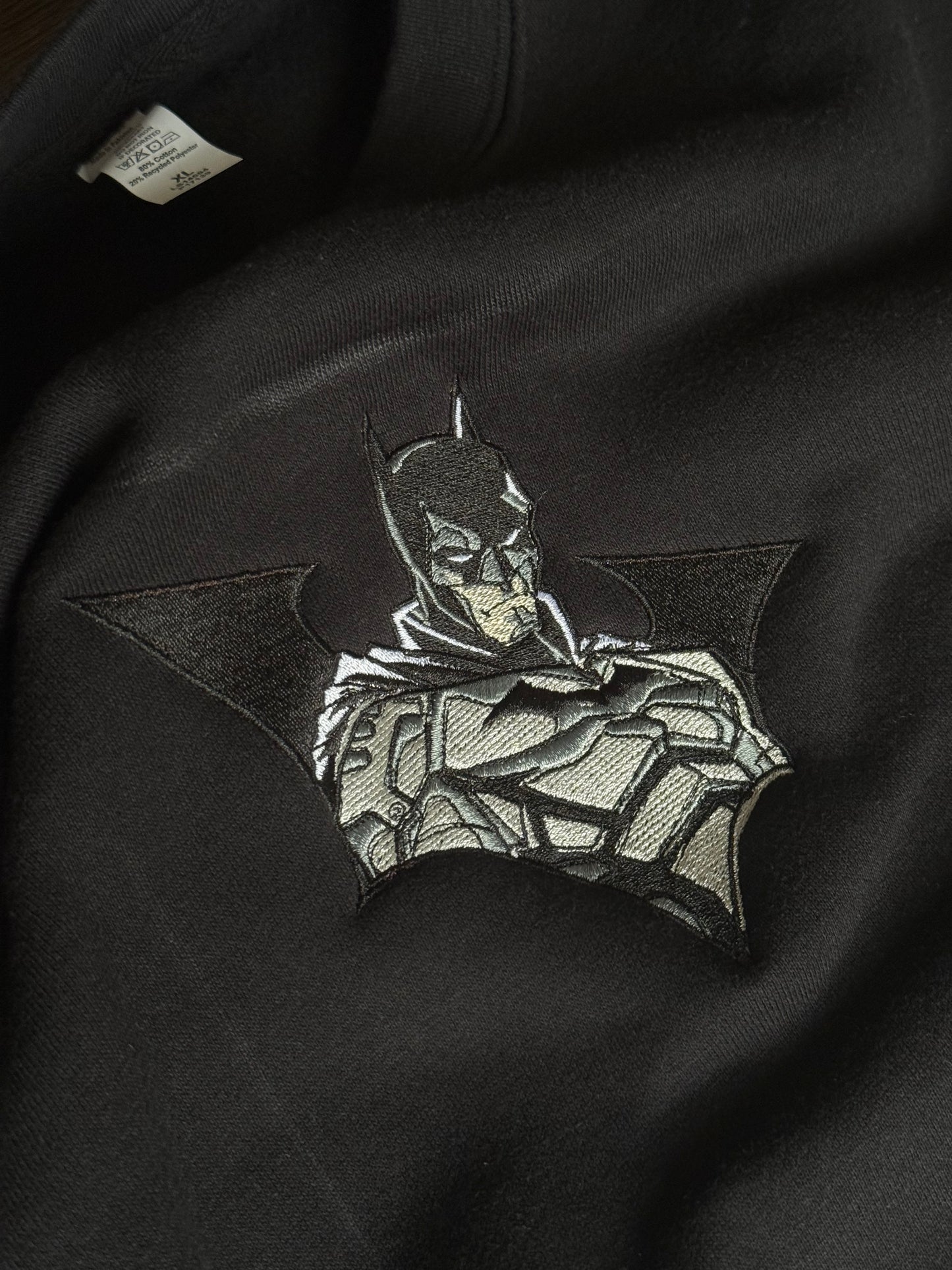 Embroidered Dark Knight Hoodie, Sweatshirt, & Tee