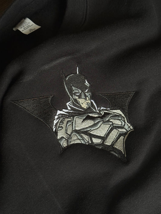 Embroidered Dark Knight Hoodie, Sweatshirt, & Tee