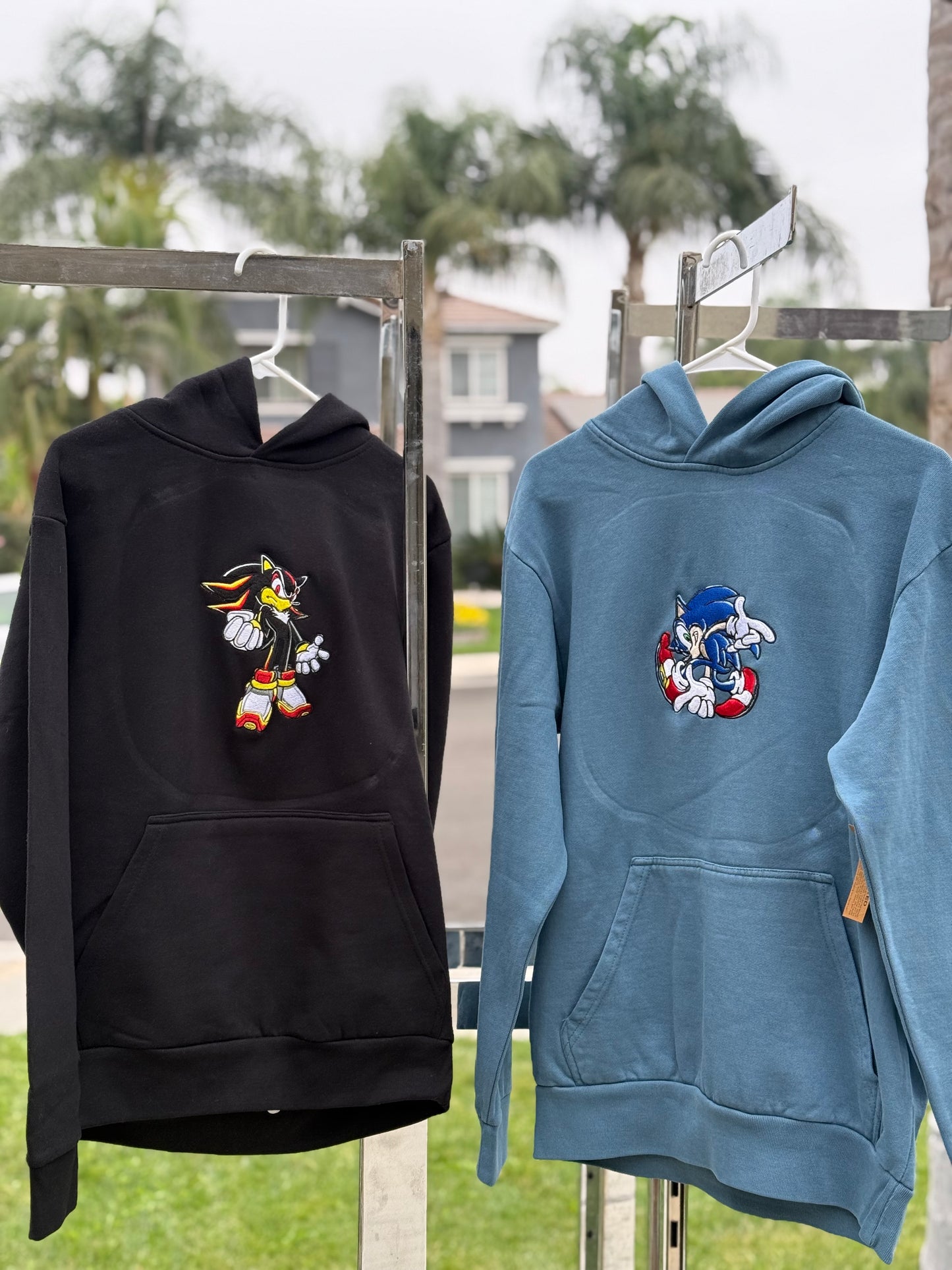 Custom Embroidered Blue Hedgehog Hoodie, Sweatshirt, & Tee