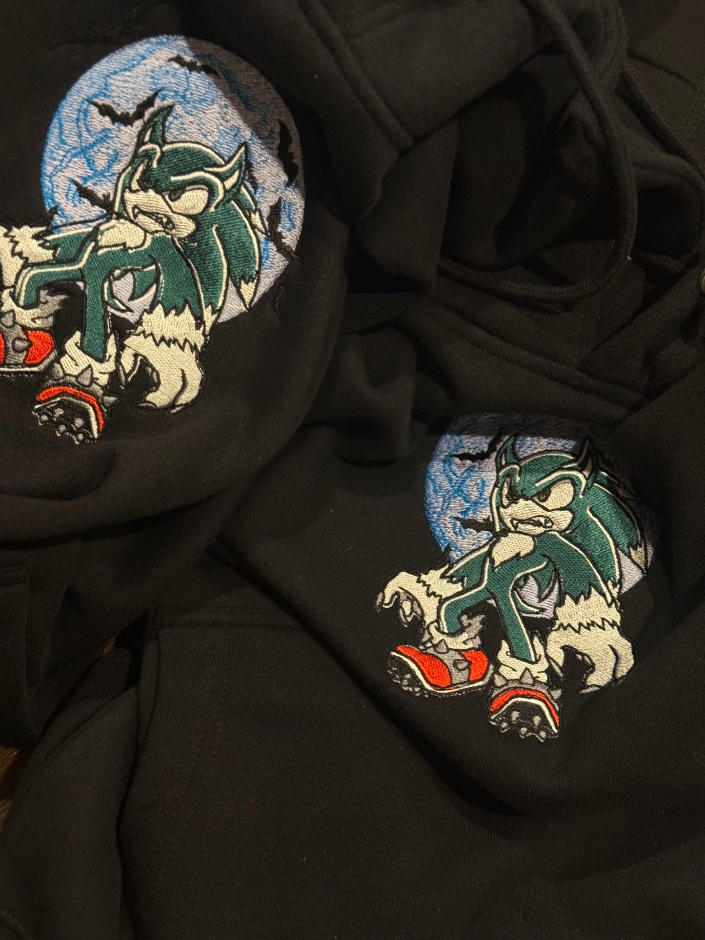 Embroidered Sonic the Werehog Hoodie, Sweatshirt, & Tee