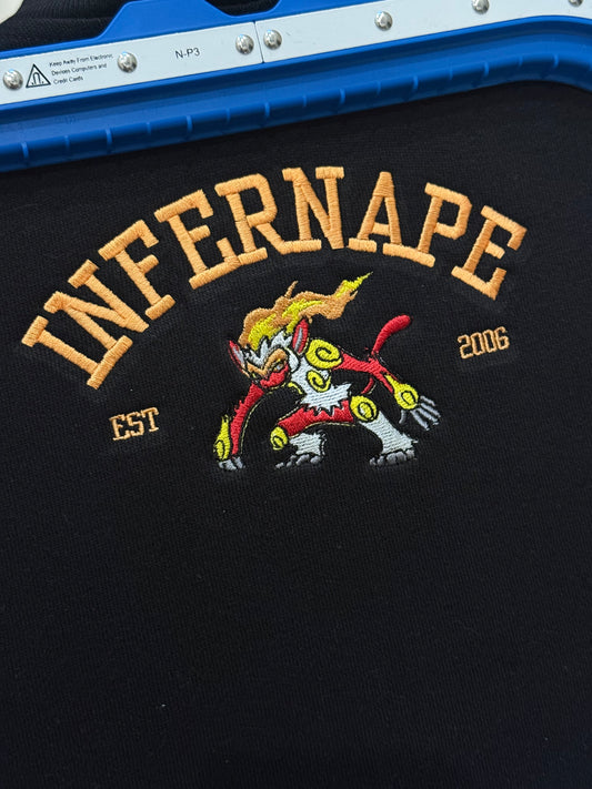 Embroidered Infernape Hoodie, Sweatshirt, & Tee