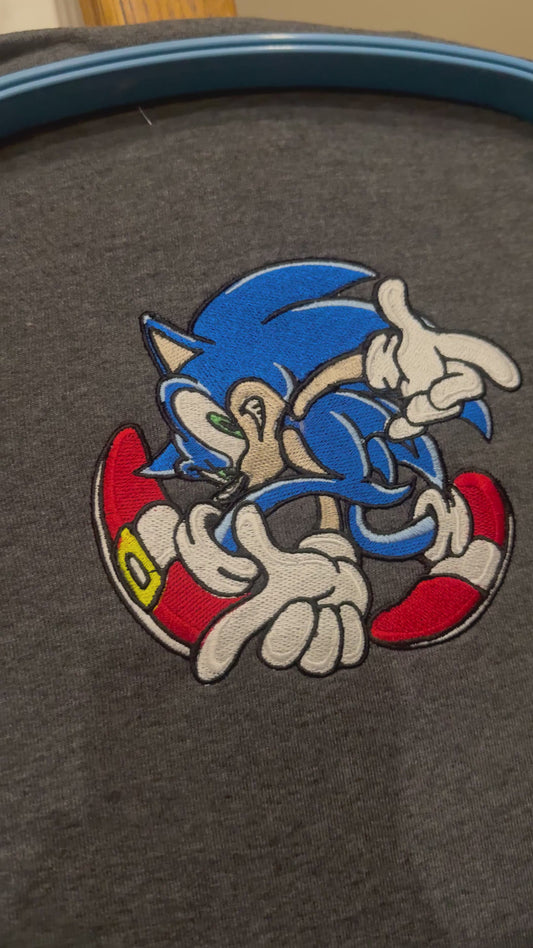 Custom Embroidered Blue Hedgehog Hoodie, Sweatshirt, & Tee